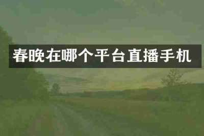 春晚在哪个平台直播手机