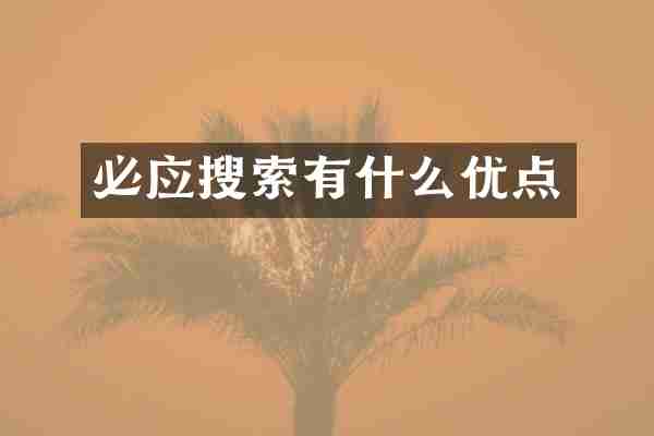 必应搜索有什么优点