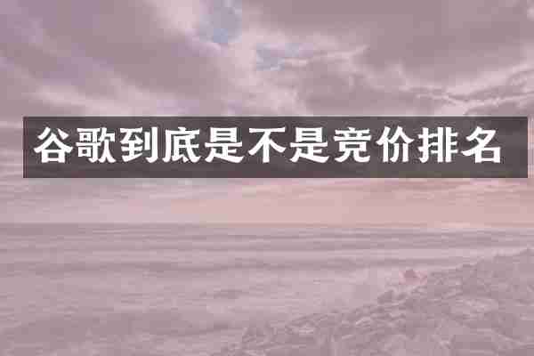 谷歌到底是不是竞价排名