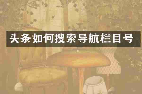 头条如何搜索导航栏目号
