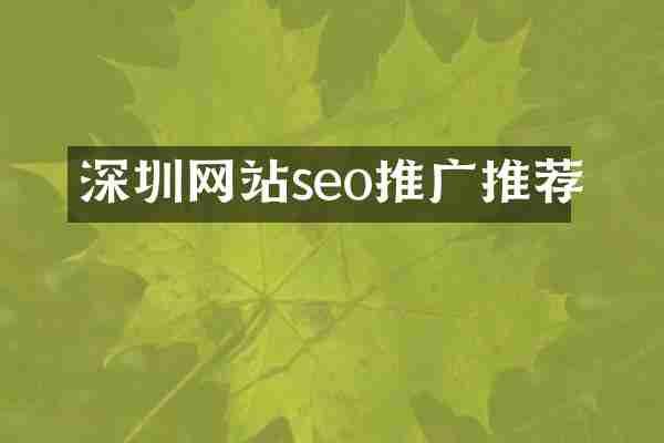 深圳网站seo推广推荐