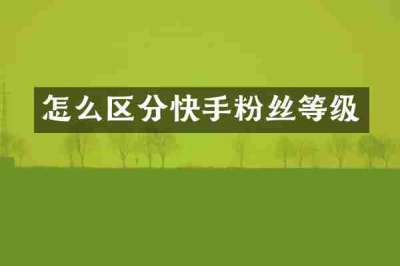 怎么区分快手粉丝等级