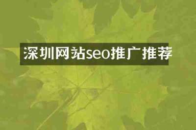 深圳网站seo推广推荐
