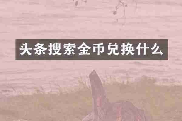 头条搜索金币兑换什么