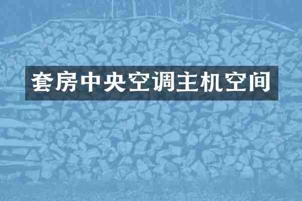 套房中央空调主机空间