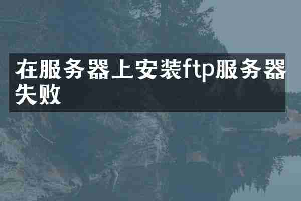 在服务器上安装ftp服务器失败