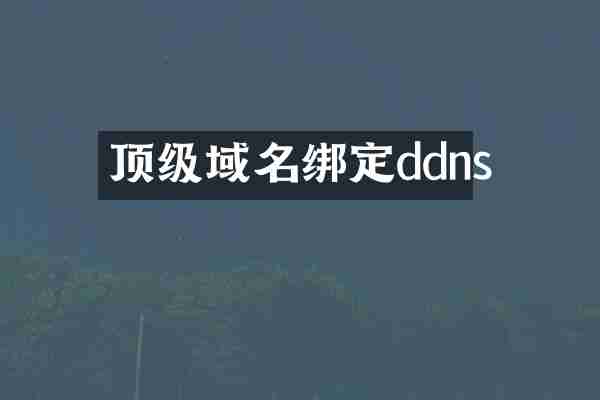 顶级域名绑定ddns