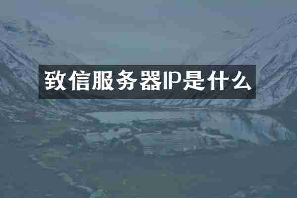 致信服务器IP是什么