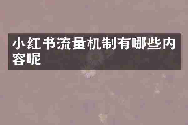 小红书流量机制有哪些内容呢