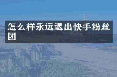 怎么样永远退出快手粉丝团