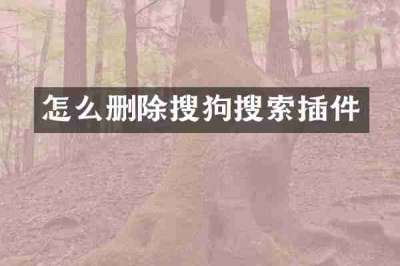 怎么删除搜狗搜索插件