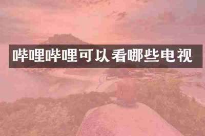 哔哩哔哩可以看哪些电视