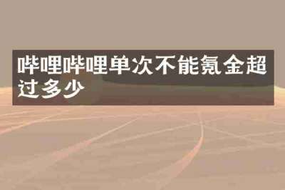 哔哩哔哩单次不能氪金超过多少