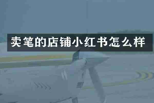 卖笔的店铺小红书怎么样