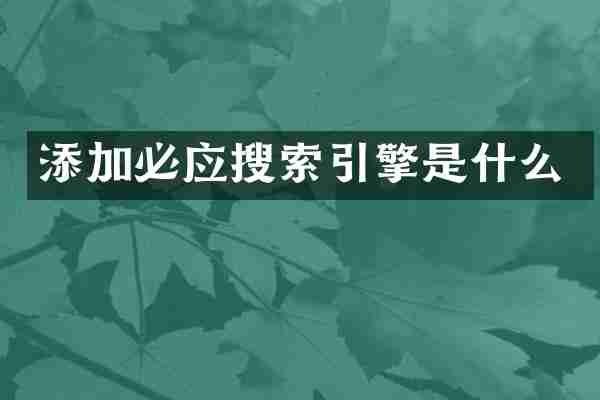 添加必应搜索引擎是什么