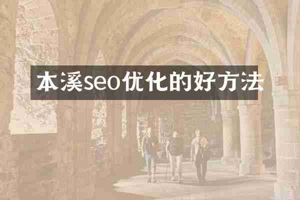 本溪seo优化的好方法