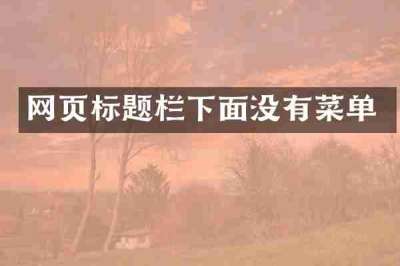 网页标题栏下面没有菜单