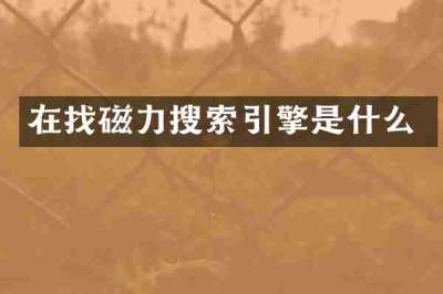 在找磁力搜索引擎是什么