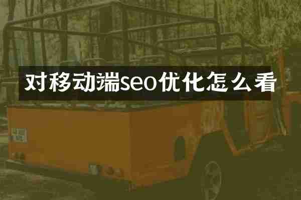 对移动端seo优化怎么看