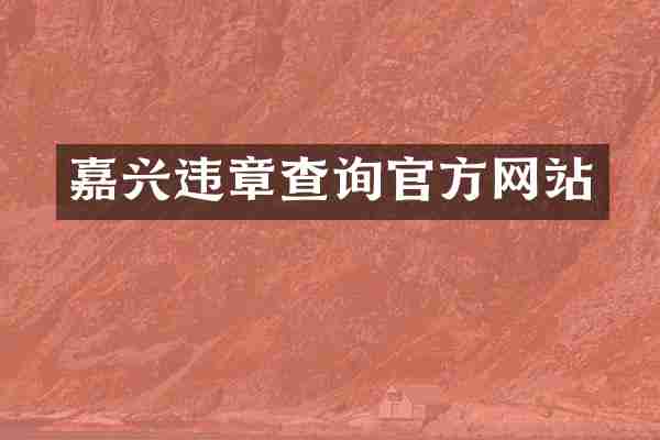 嘉兴违章查询官方网站