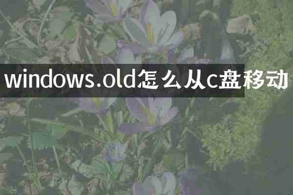 windows.old怎么从c盘移动
