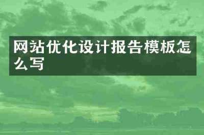 网站优化设计报告模板怎么写