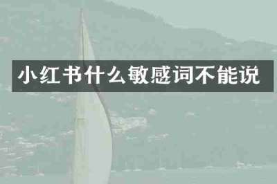 小红书什么敏感词不能说