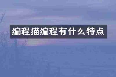 编程猫编程有什么特点