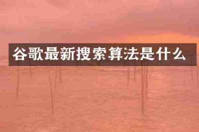 谷歌最新搜索算法是什么