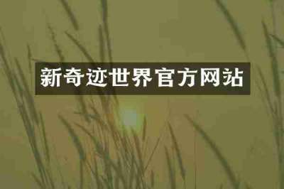 新奇迹世界官方网站