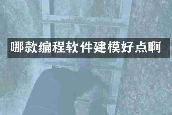 哪款编程软件建模好点啊
