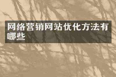 网络营销网站优化方法有哪些