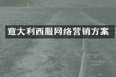 意大利西服网络营销方案