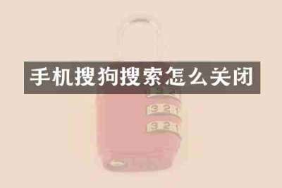 手机搜狗搜索怎么关闭
