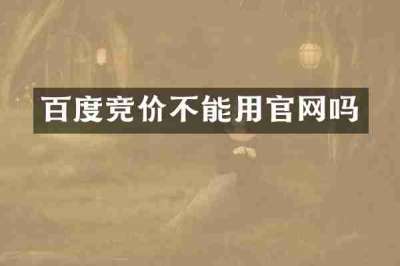 百度竞价不能用官网吗