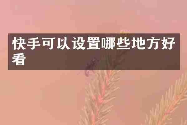 快手可以设置哪些地方好看