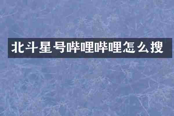 北斗星号哔哩哔哩怎么搜
