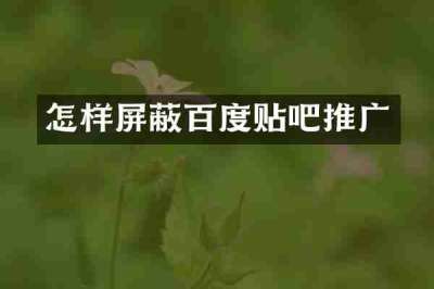 怎样屏蔽百度贴吧推广