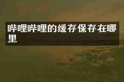 哔哩哔哩的缓存保存在哪里