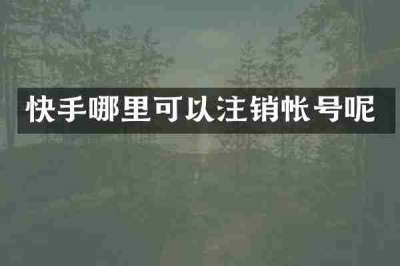 快手哪里可以注销帐号呢
