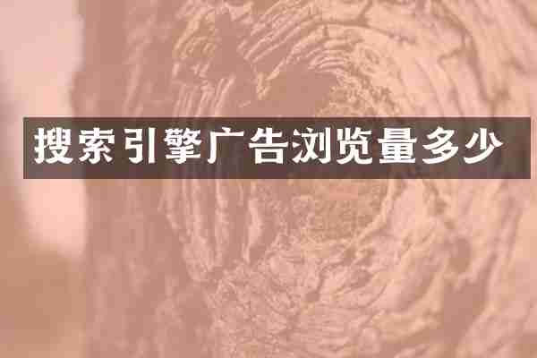 搜索引擎广告浏览量多少