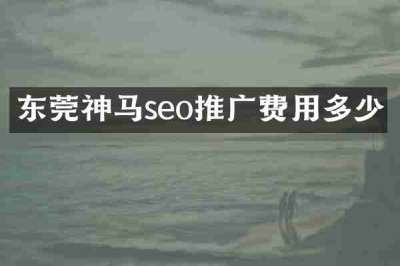 东莞神马seo推广费用多少