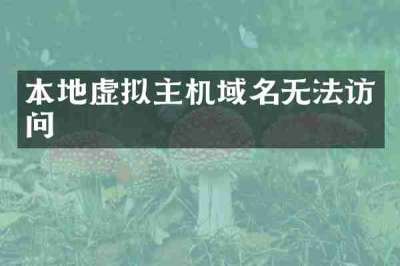 本地虚拟主机域名无法访问