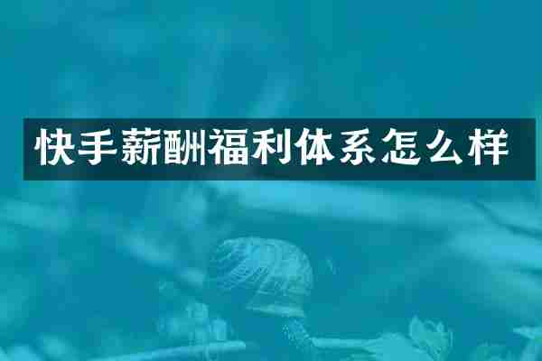 快手薪酬福利体系怎么样