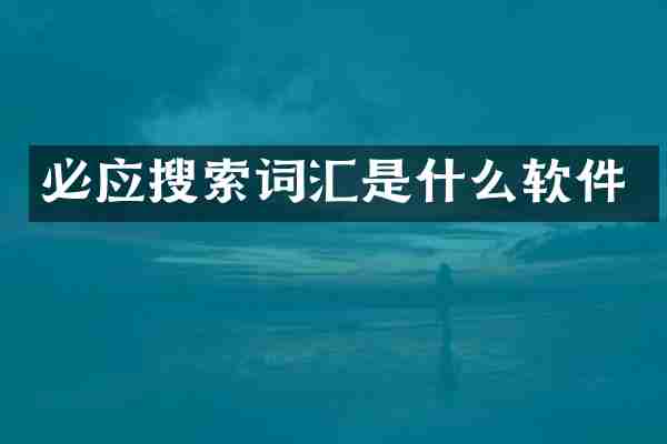 必应搜索词汇是什么软件