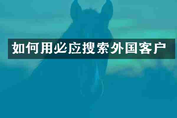 如何用必应搜索外国客户
