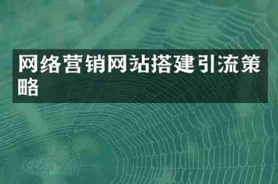 网络营销网站搭建引流策略
