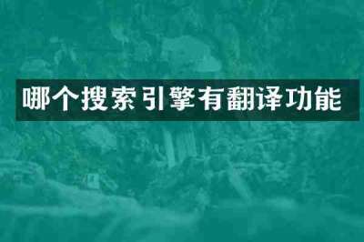 哪个搜索引擎有翻译功能