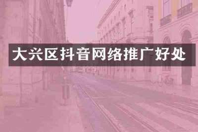 大兴区抖音网络推广好处