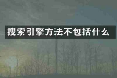 搜索引擎方法不包括什么
